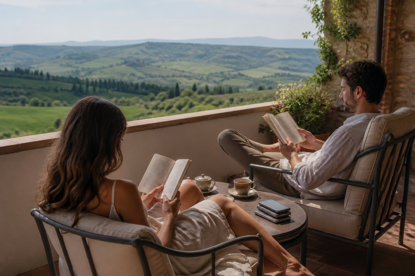 Giornata senza telefono: relax in coppia con libri e tè