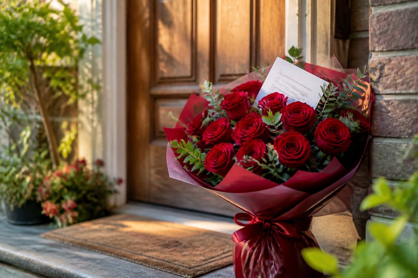 Bouquet di rose con dedica personale a sorpresa