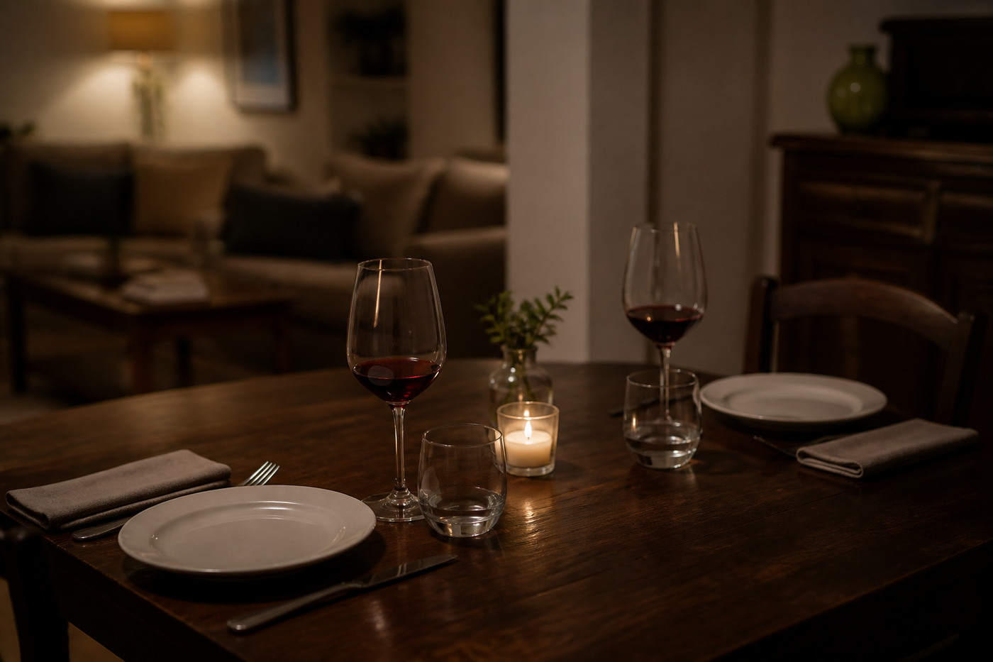 Cena preparata a sorpresa per il partner in un'atmosfera intima